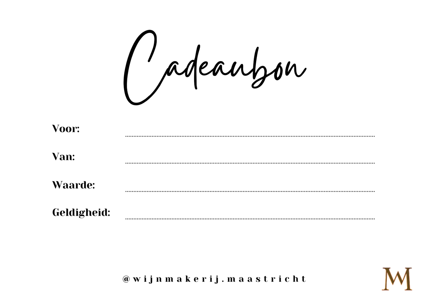 Cadeaubon Wijnmakerij Maastricht